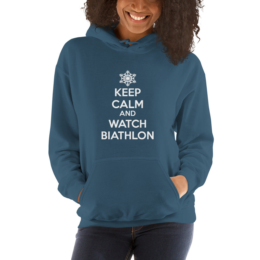 Sweat à capuche Keep calm and watch biathlon