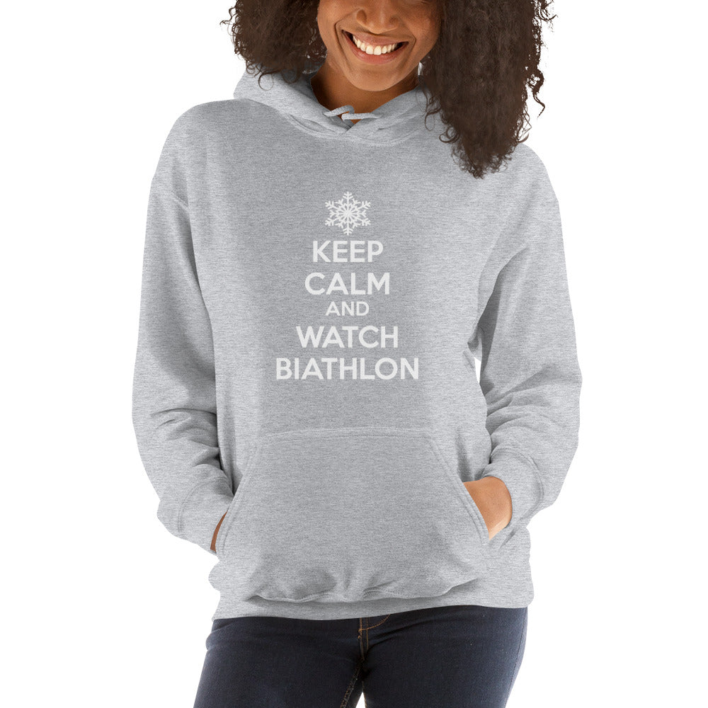 Sweat à capuche Keep calm and watch biathlon