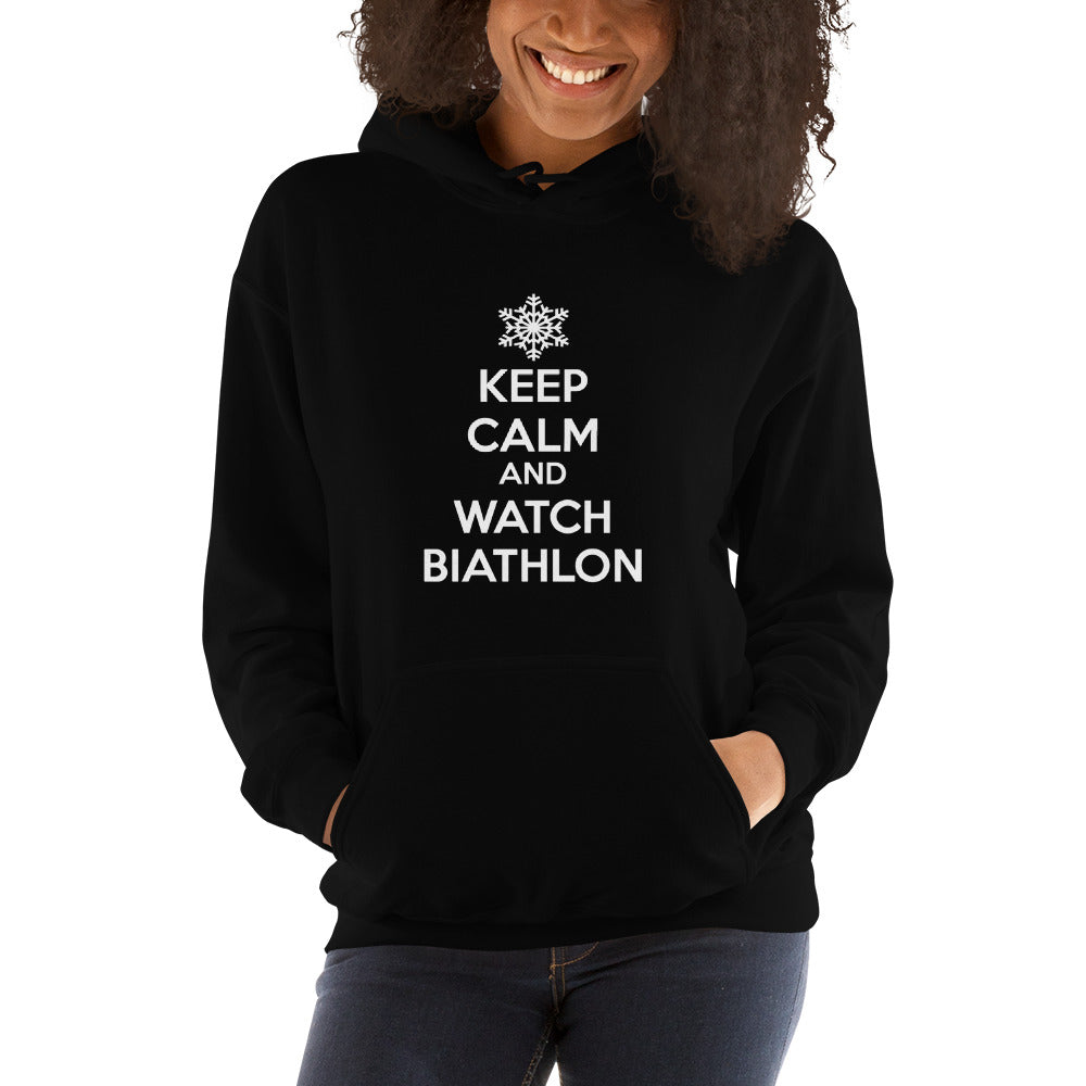 Sweat à capuche Keep calm and watch biathlon