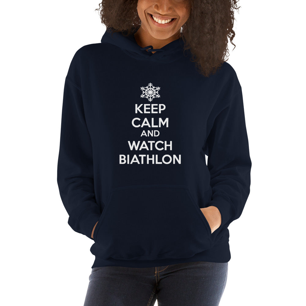 Sweat à capuche Keep calm and watch biathlon