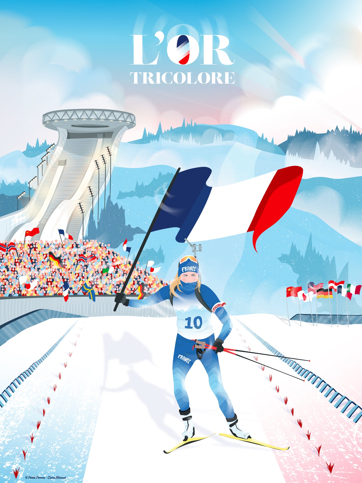 Affiche biathlon "L'Or Tricolore"