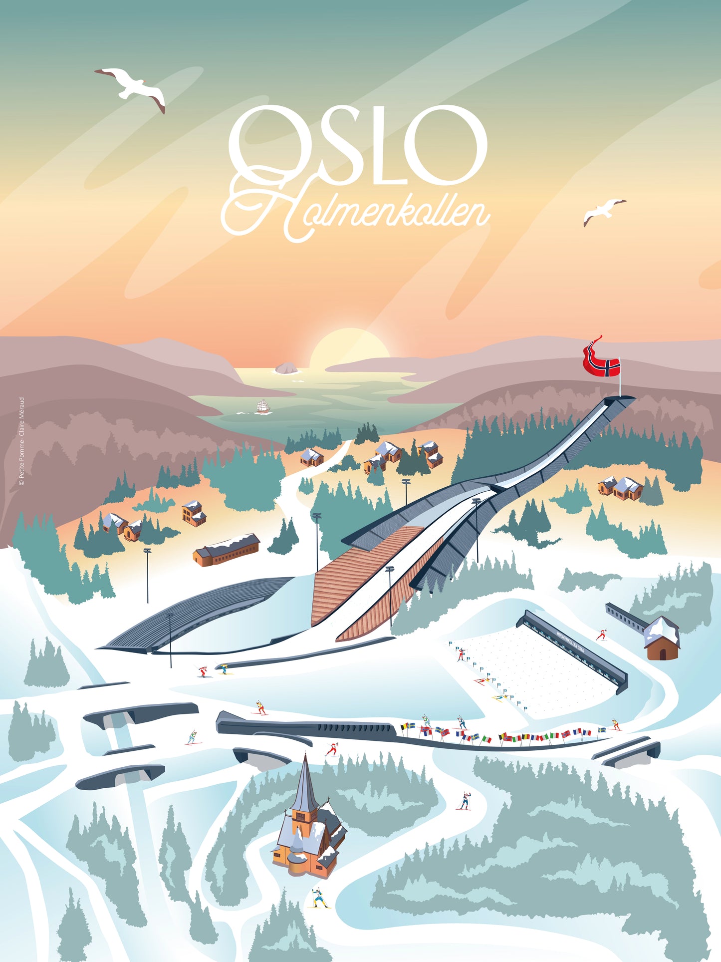Affiche Oslo - Holmenkollen